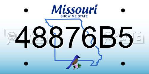 48876B5 Missouri License Plate