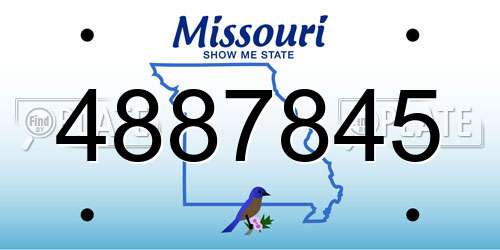 4887845 Missouri License Plate