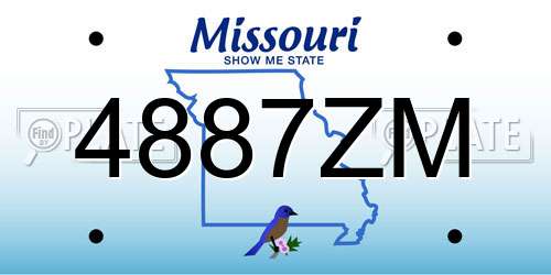 4887ZM Missouri License Plate