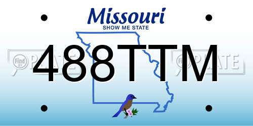 488TTM Missouri License Plate
