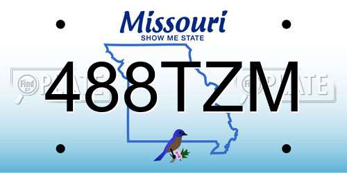 488TZM Missouri License Plate