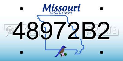 48972B2 Missouri License Plate