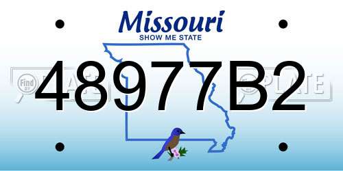 48977B2 Missouri License Plate