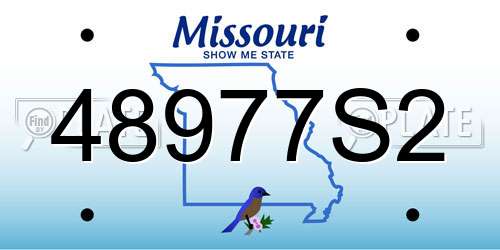 48977S2 Missouri License Plate