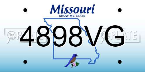4898VG Missouri License Plate