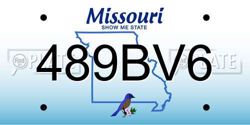 489BV6 Missouri License Plate