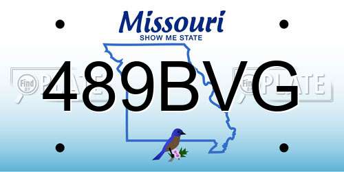 489BVG Missouri License Plate