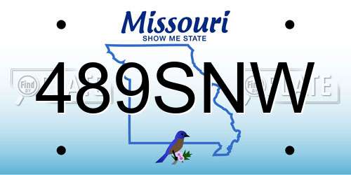 489SNW Missouri License Plate