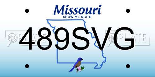 489SVG Missouri License Plate