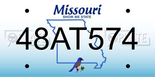 48AT574 Missouri License Plate