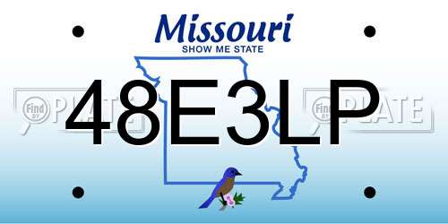 48E3LP Missouri License Plate