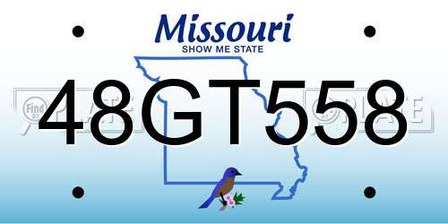 48GT558 Missouri License Plate