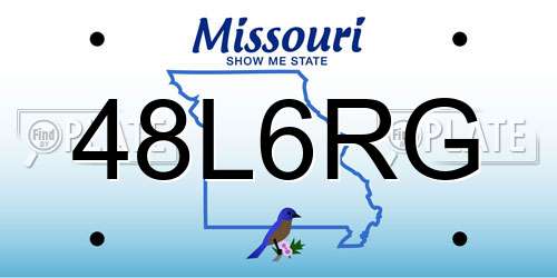 48L6RG Missouri License Plate