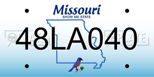 48LA040 Missouri License Plate