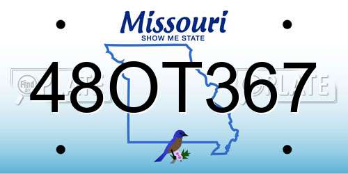 48OT367 Missouri License Plate