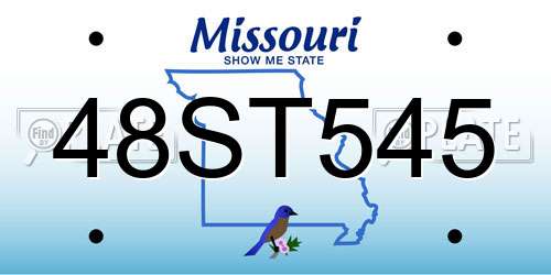 48ST545 Missouri License Plate