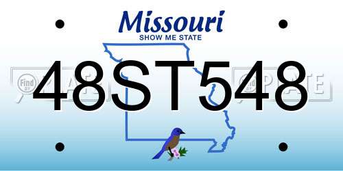 48ST548 Missouri License Plate