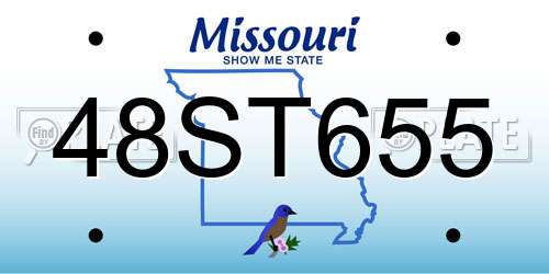 48ST655 Missouri License Plate