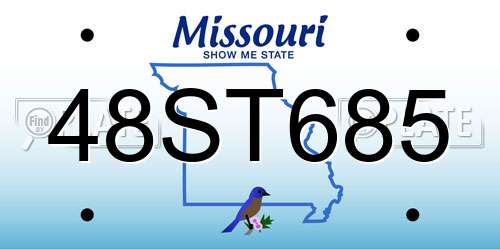 48ST685 Missouri License Plate
