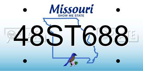 48ST688 Missouri License Plate