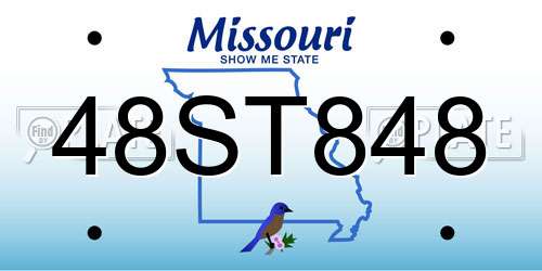 48ST848 Missouri License Plate