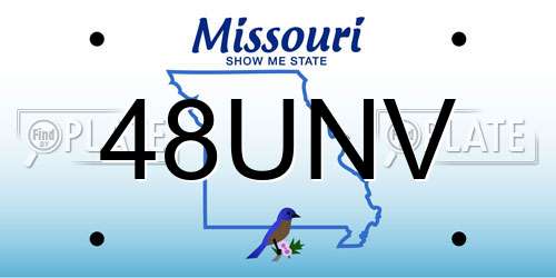 48UNV Missouri License Plate