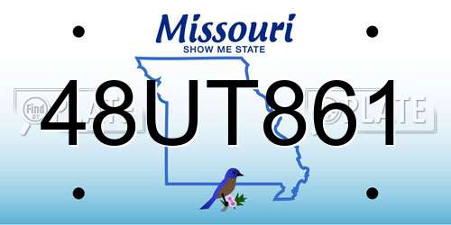 48UT861 Missouri License Plate