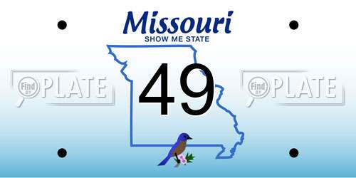 49 Missouri License Plate