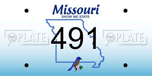 491 Missouri License Plate