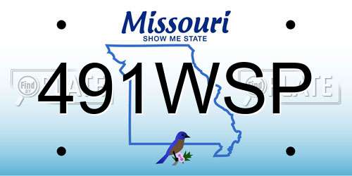 491WSP Missouri License Plate