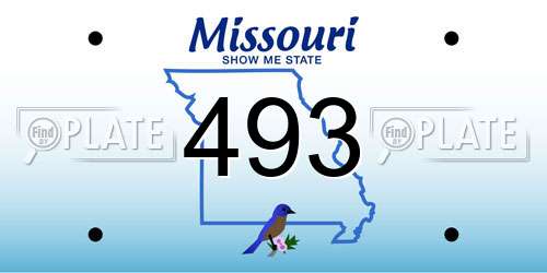 493 Missouri License Plate