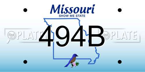 494B Missouri License Plate