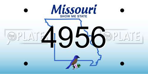 4956 Missouri License Plate