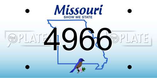 4966 Missouri License Plate
