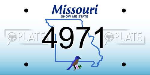 4971 Missouri License Plate