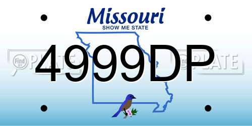 4999DP Missouri License Plate