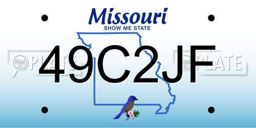 49C2JF Missouri License Plate