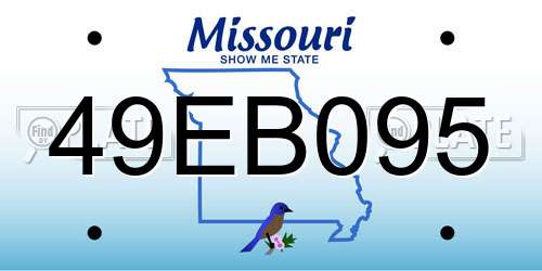 49EB095 Missouri License Plate