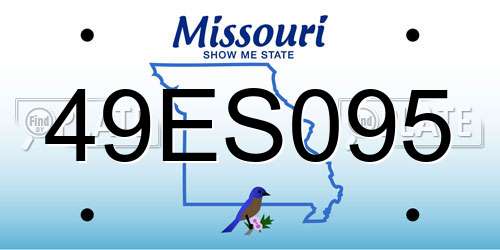 49ES095 Missouri License Plate