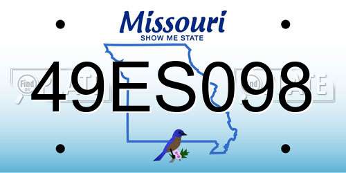 49ES098 Missouri License Plate