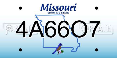 4A66O7 Missouri License Plate