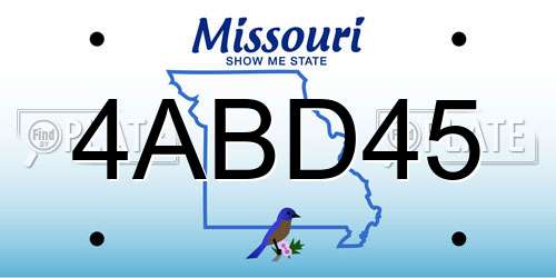 4ABD45 Missouri License Plate