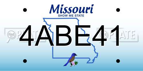 4ABE41 Missouri License Plate