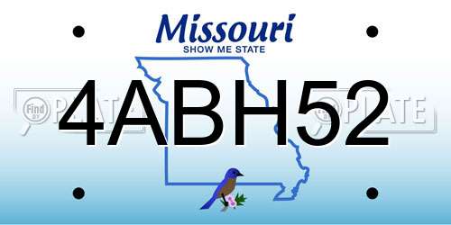 4ABH52 Missouri License Plate