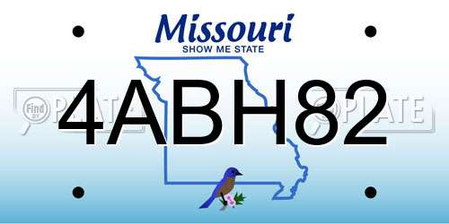 4ABH82 Missouri License Plate
