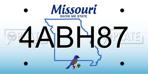 4ABH87 Missouri License Plate