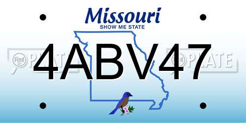 4ABV47 Missouri License Plate