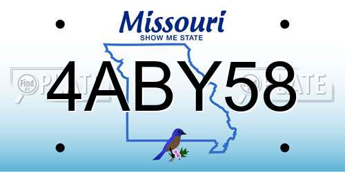 4ABY58 Missouri License Plate