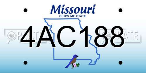 4AC188 Missouri License Plate