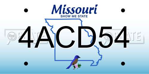 4ACD54 Missouri License Plate